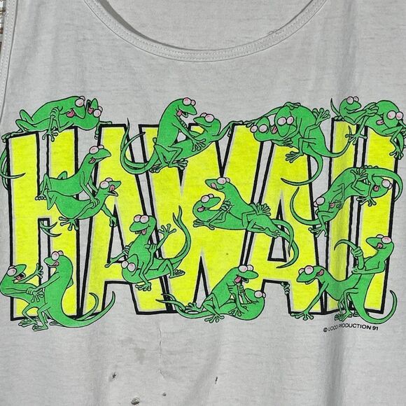 RARE 90s Vintage LOCO PRODUCTION HAWAII Single‎ Stitch Tank - Picture 1 of 8